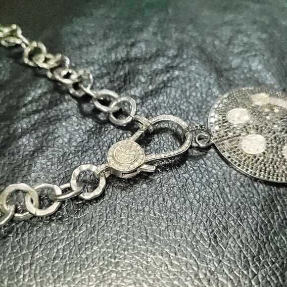 Black Diamond Smiley Face Necklace - Picture 10 of 17